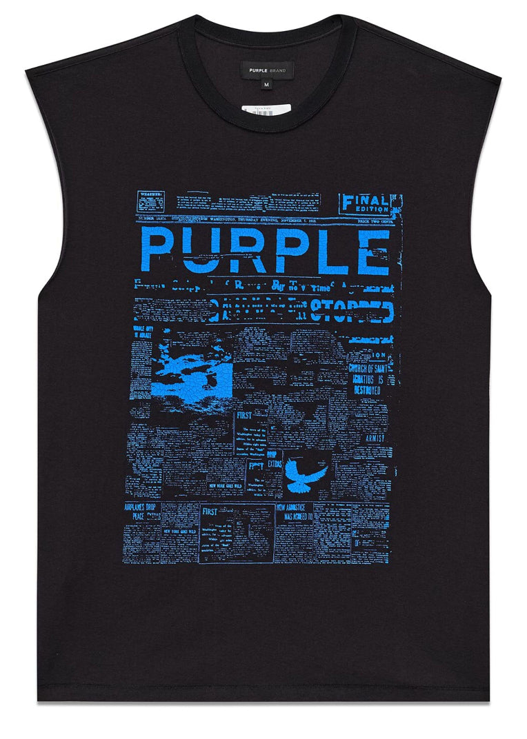 Purple Brand Graphic-print cotton muscle tee