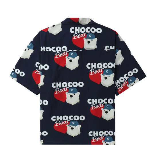 CHOCOOLATE Bear-print short-sleeve shirt