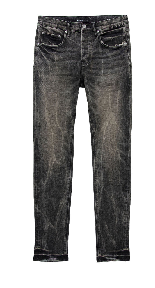 Purple Brand Acid-wash low-rise skinny jeans