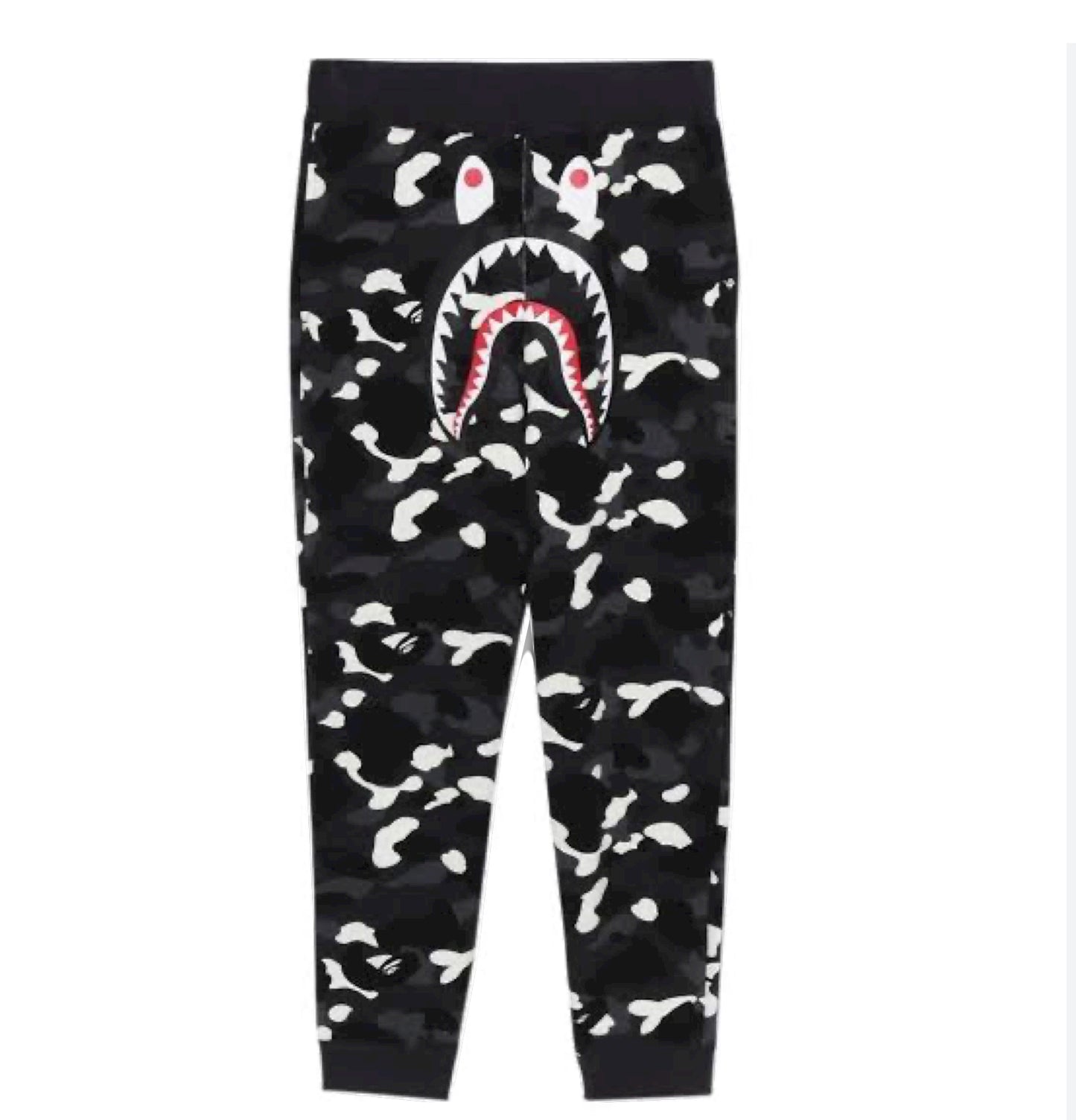 A Bathing Ape Men City Camo Shark Sweat Pants black