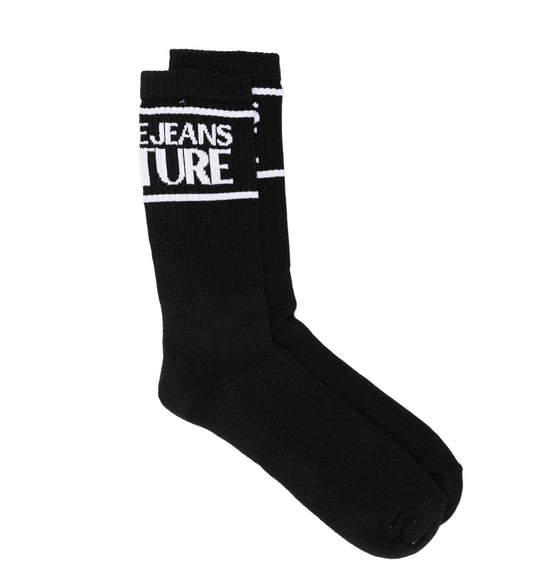 VERSACE JEANS COUTURE Intarsia-knit logo stretch cotton socks