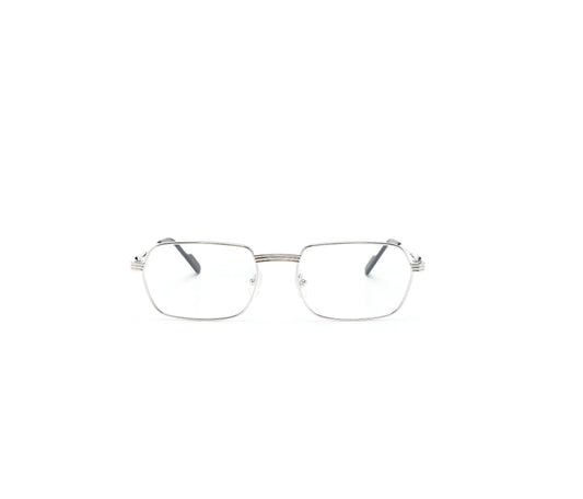 Cartier Eyewear polished rectangle-frame glasses SILVER-SILVER