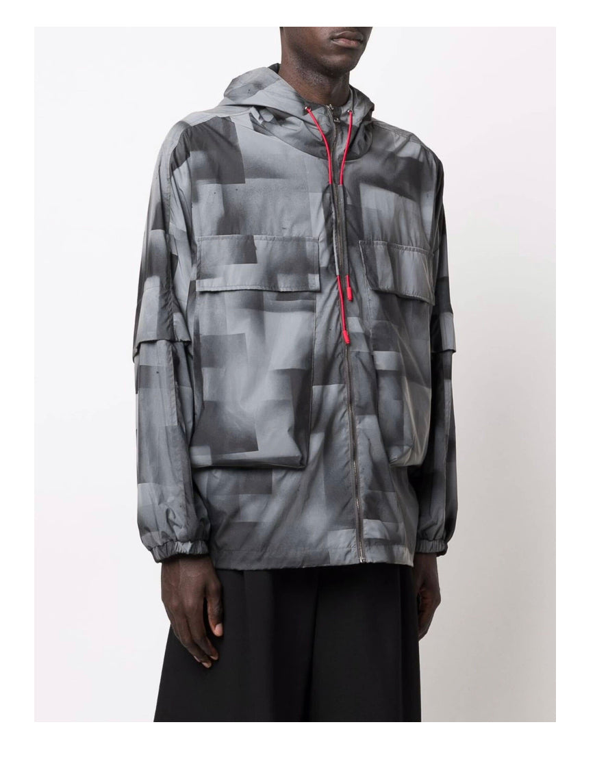 A Better Mistake Geometric Print hooded Jacket