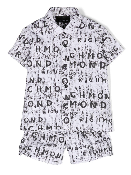 John Richmond Junior Logo-print cotton shorts set