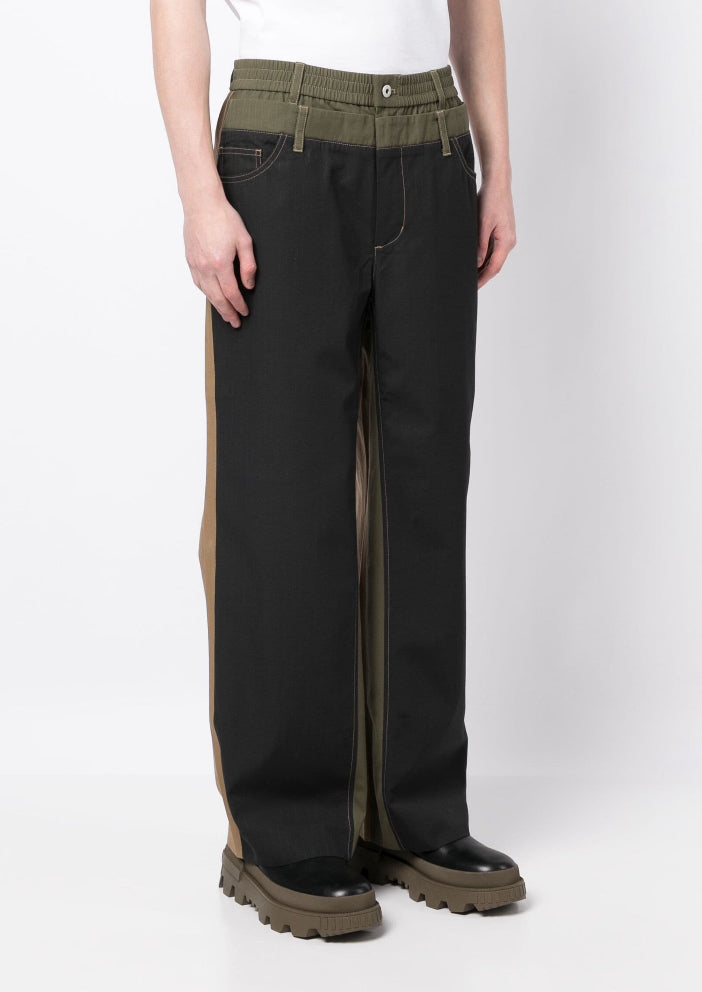 Feng Chen Wang Double-waistband detail trousers