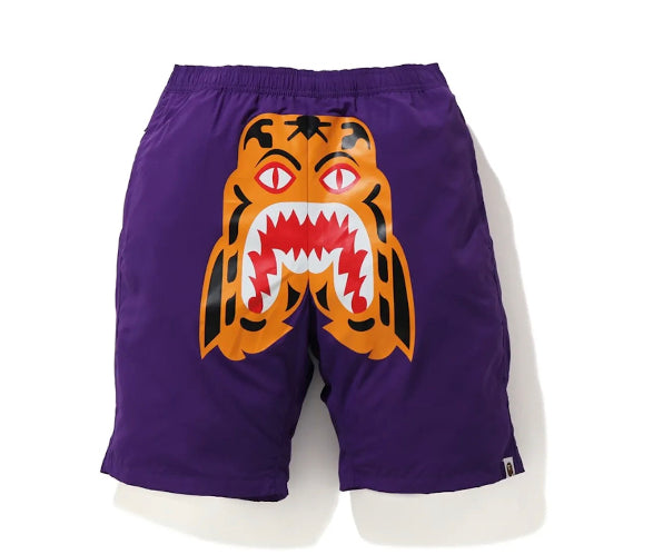 BAPE Tiger Beach Shorts Purple