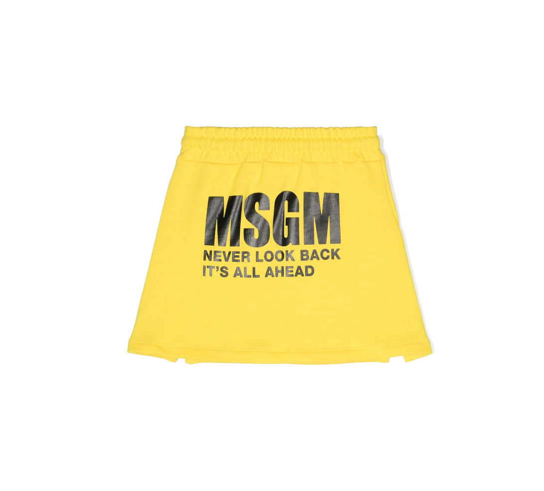 MSGM Kids Logo-print jersey skirt