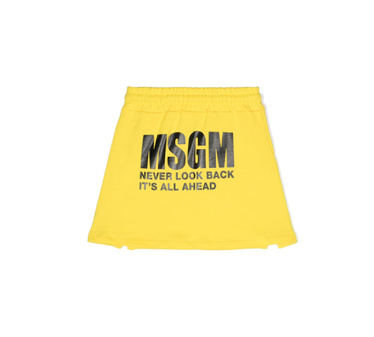 MSGM Kids Logo-print jersey skirt