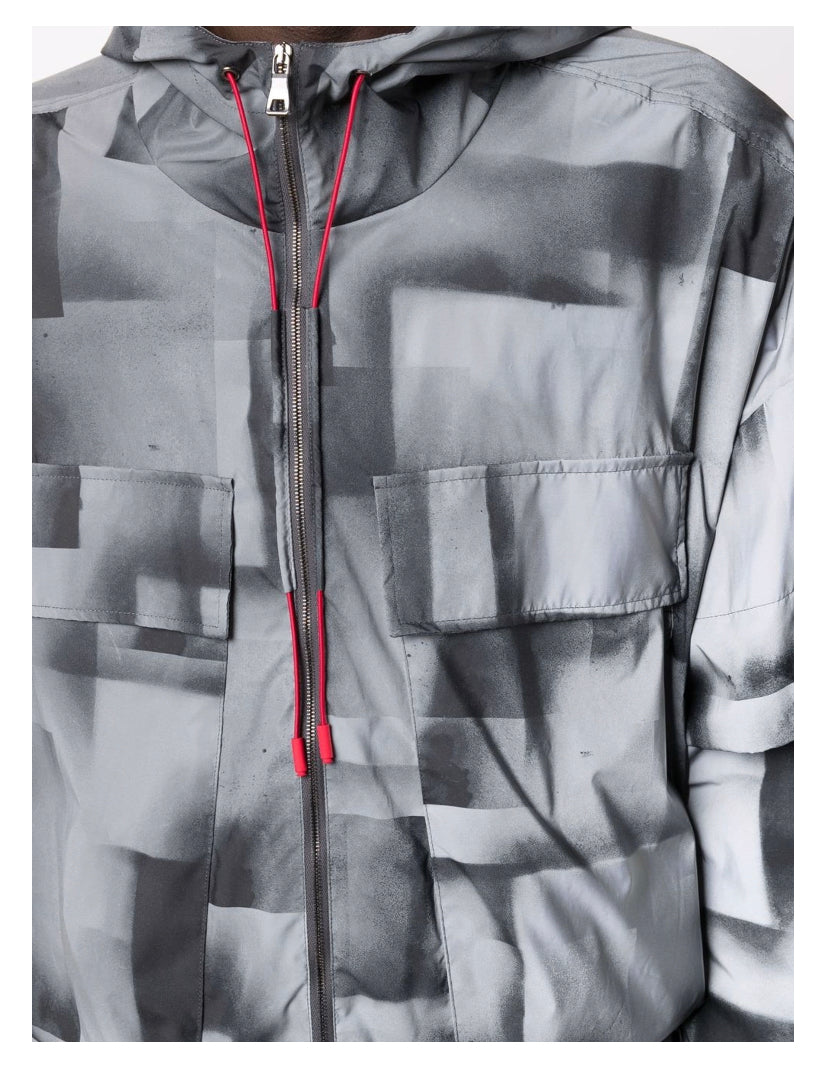 A Better Mistake Geometric Print hooded Jacket