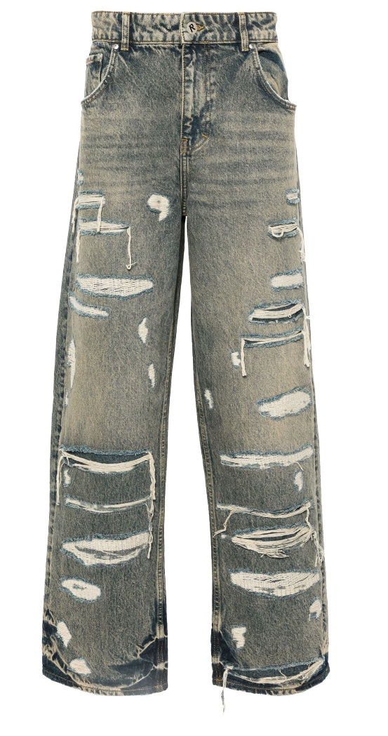 Represent R3D distressed straight-leg jeans