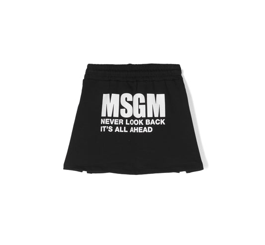 MSGM Kids Logo-print cotton skirt