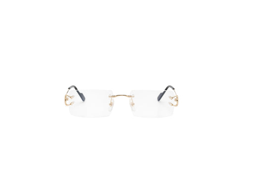 Cartier Eyewear rimless rectangle-frame glasses GOLD-GOLD