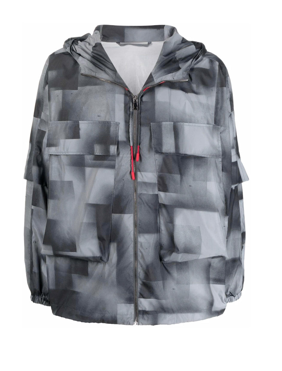 A Better Mistake Geometric Print hooded Jacket