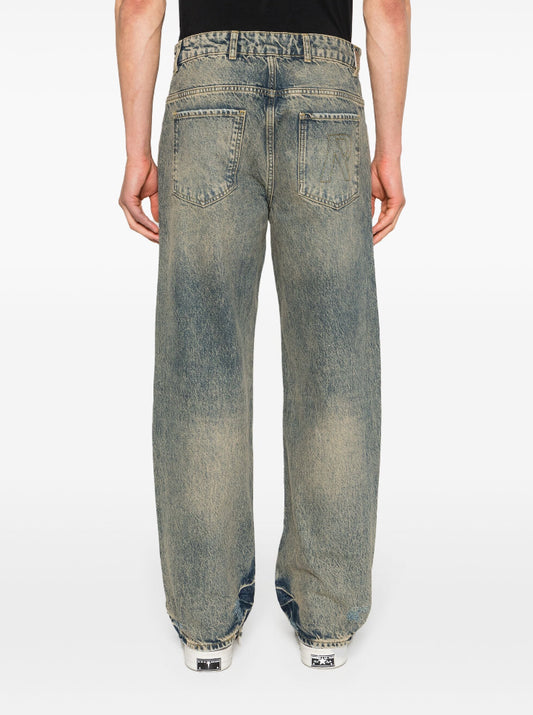 Represent R3D distressed straight-leg jeans