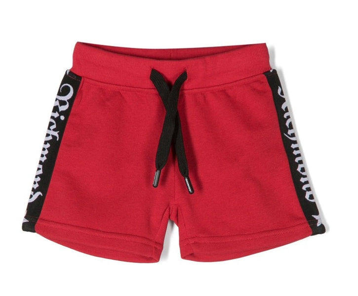 John Richmond Junior logo-stripe cotton shorts