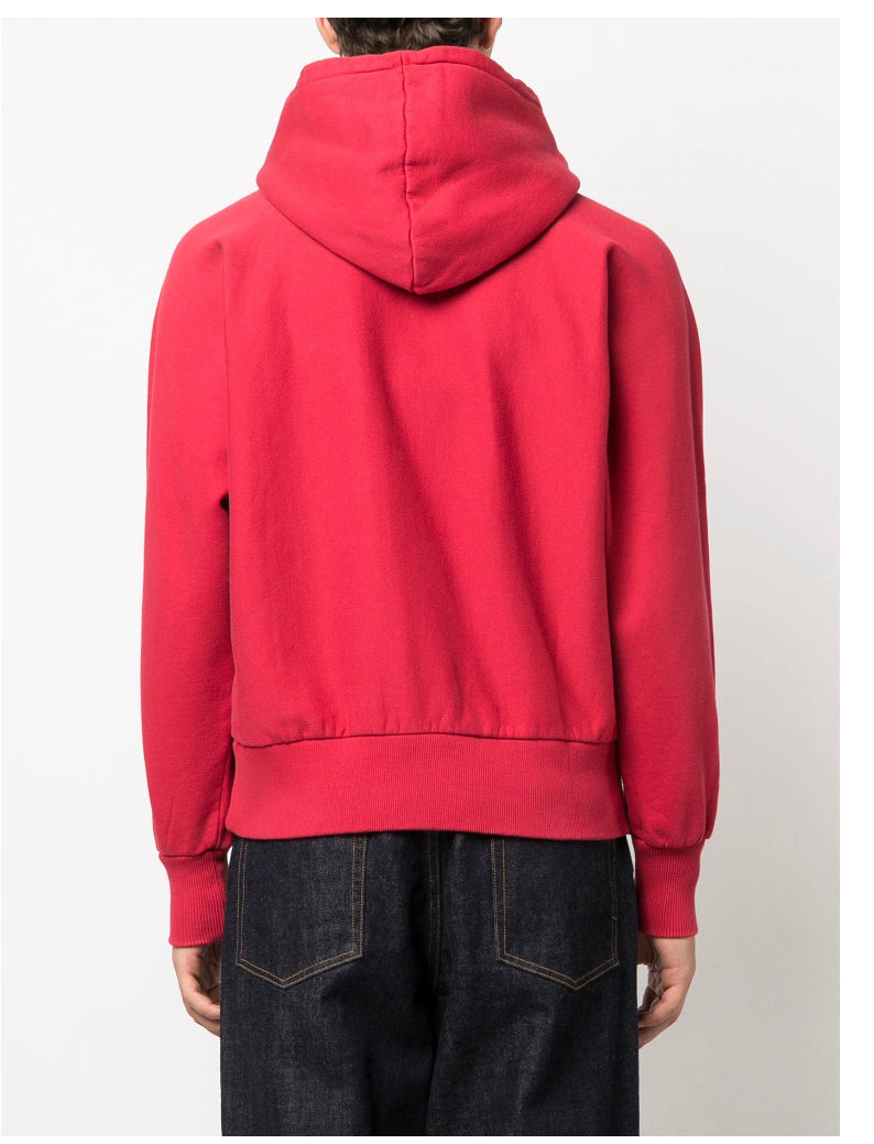 Late Checkout logo patch felted cotton hoodie