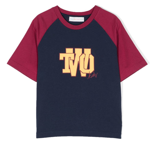 There Was One Kids logo-print cotton T-shirt