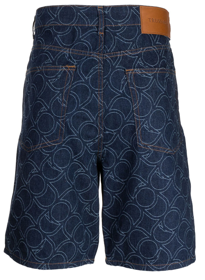 Trussardi
Logo-patch graphic-print shorts