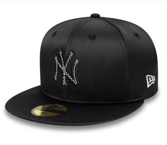 NEW ERA 59 Fifty Cap Rhinestone Satin New York Yankees Black