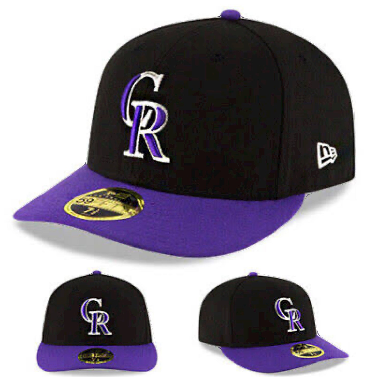 New Era Colorado Rockies 5950 Fitted Hat MLB LC Black Purple Low