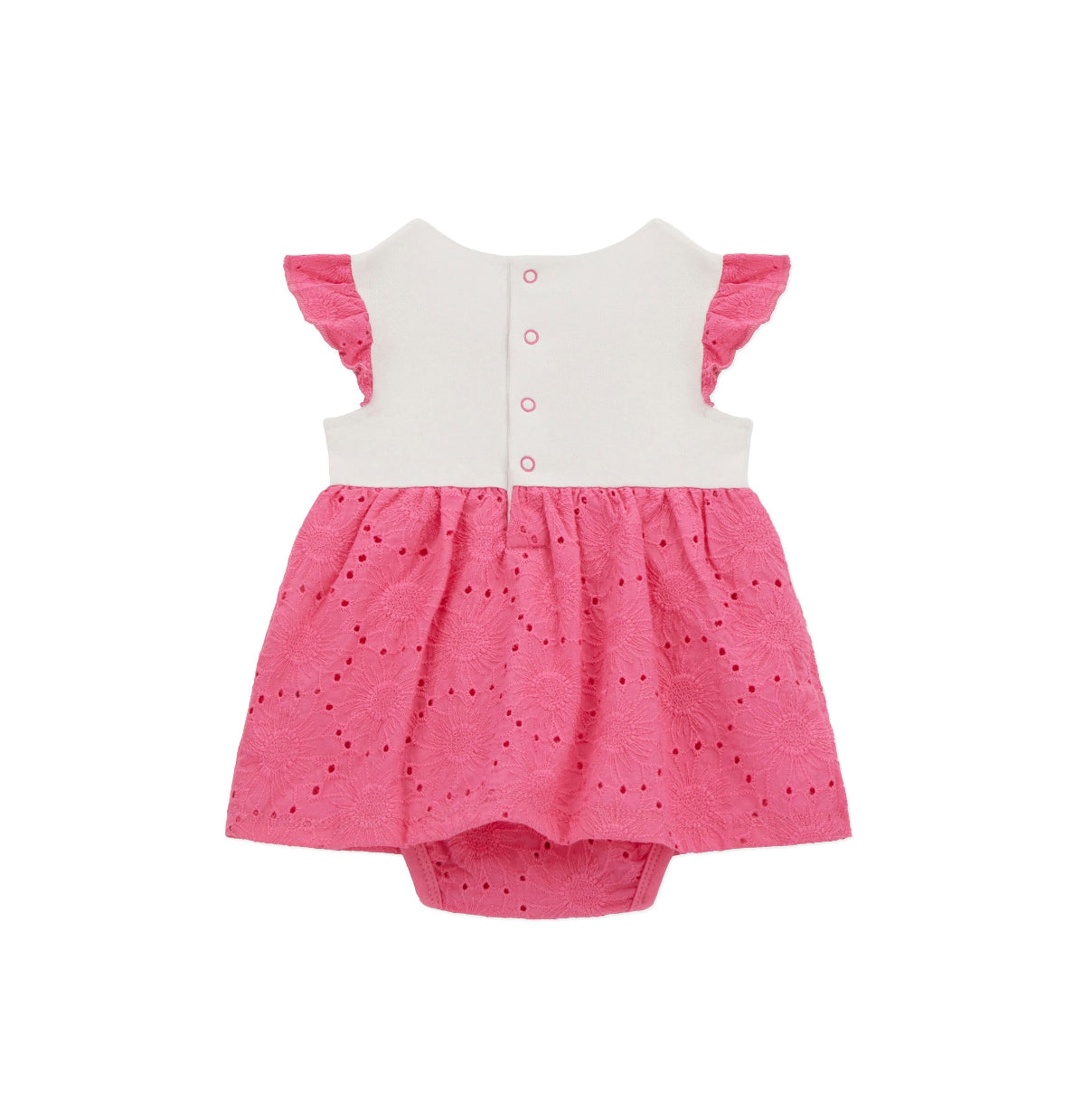 guess kids Logo-embroidered broderie anglaise dress