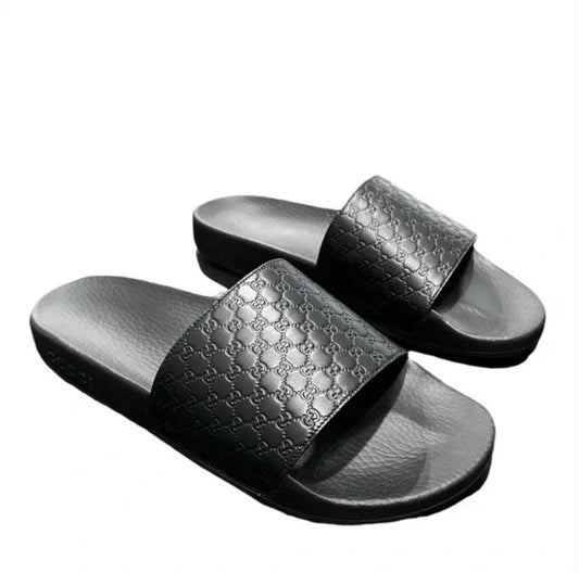 Gucci Micro GG Leather Unisex Slides