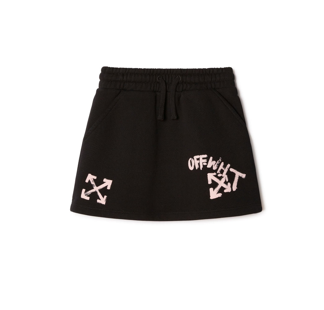 Off-White Kids Paint Script cotton miniskirt