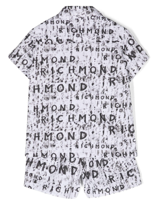 John Richmond Junior Logo-print cotton shorts set