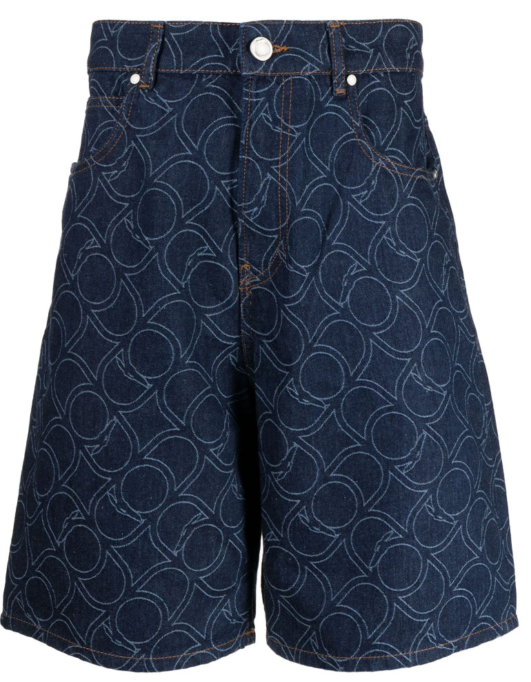 Trussardi
Logo-patch graphic-print shorts