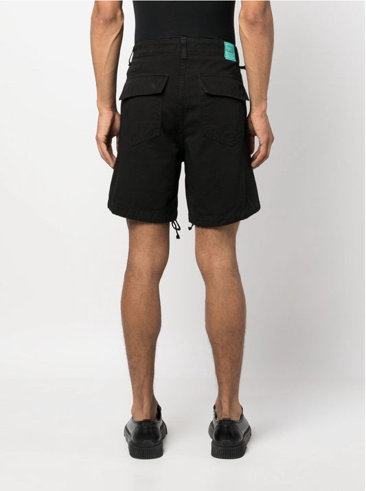 Haikure Drawstring-hem cotton denim shorts