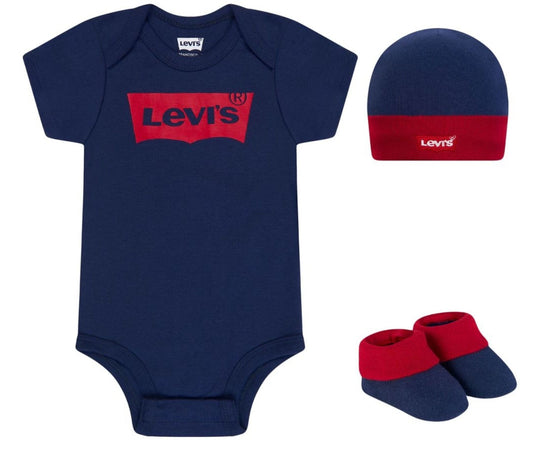 Levi's Kids logo-print cotton babygrow set