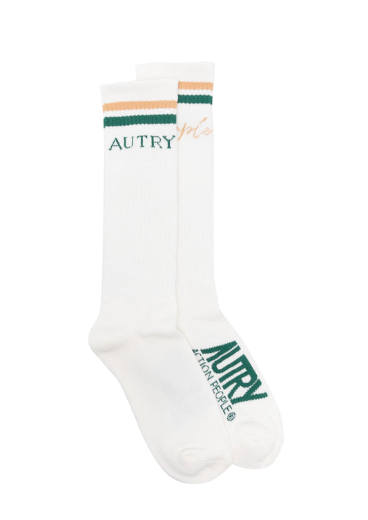 AUTRY LOGO EMBROIDERED COTTON SOCKS