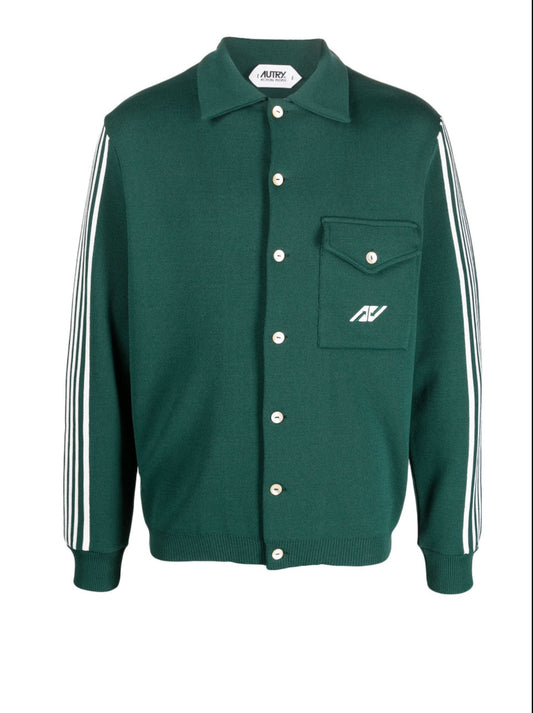 Autry Logo embroidered shirt jacket