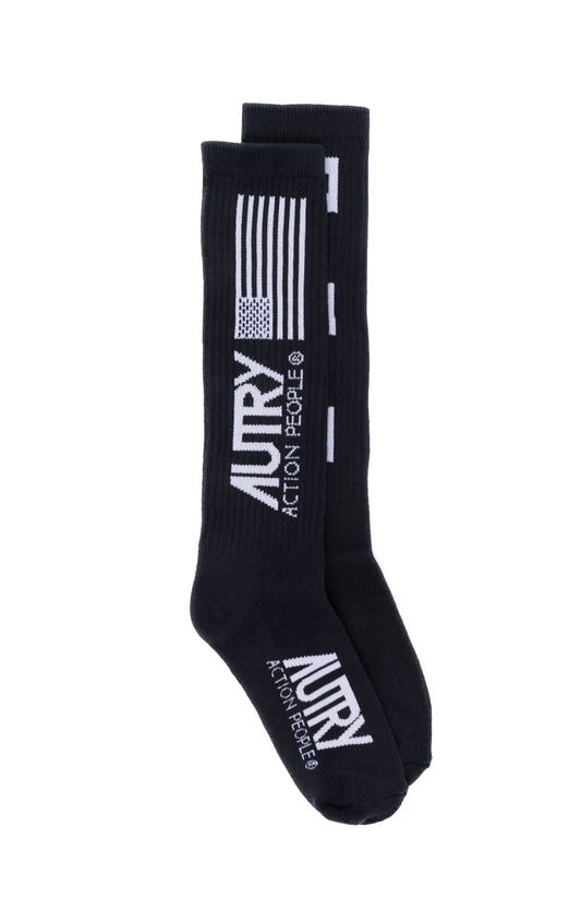 Autry intarsia-knit ribbed socks