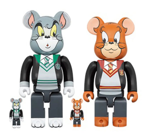 Bearbrick x Tom and Jerry in Hogwarts House Robes 100% & 400% 4-Pc Set