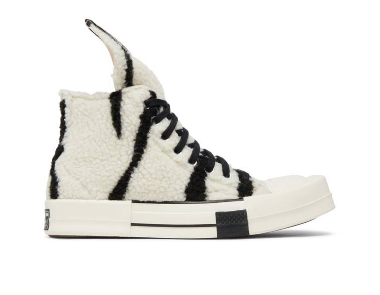 Rick Owens x DRKSHDW ‘TURBODRK Chuck 70 High 'Zebra'’