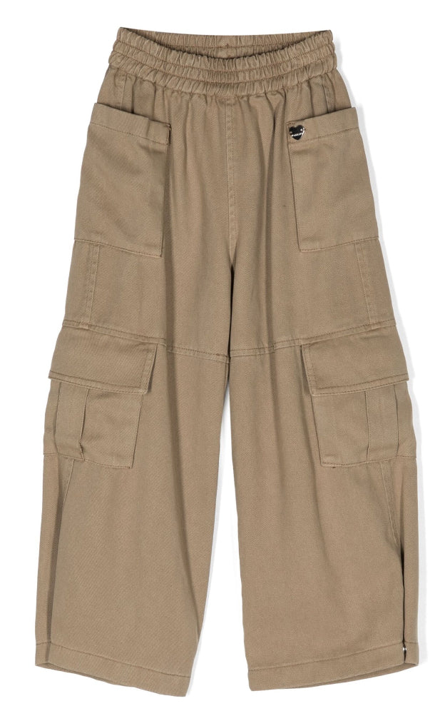 Monnalisa wide-leg cargo pants ‘brown’