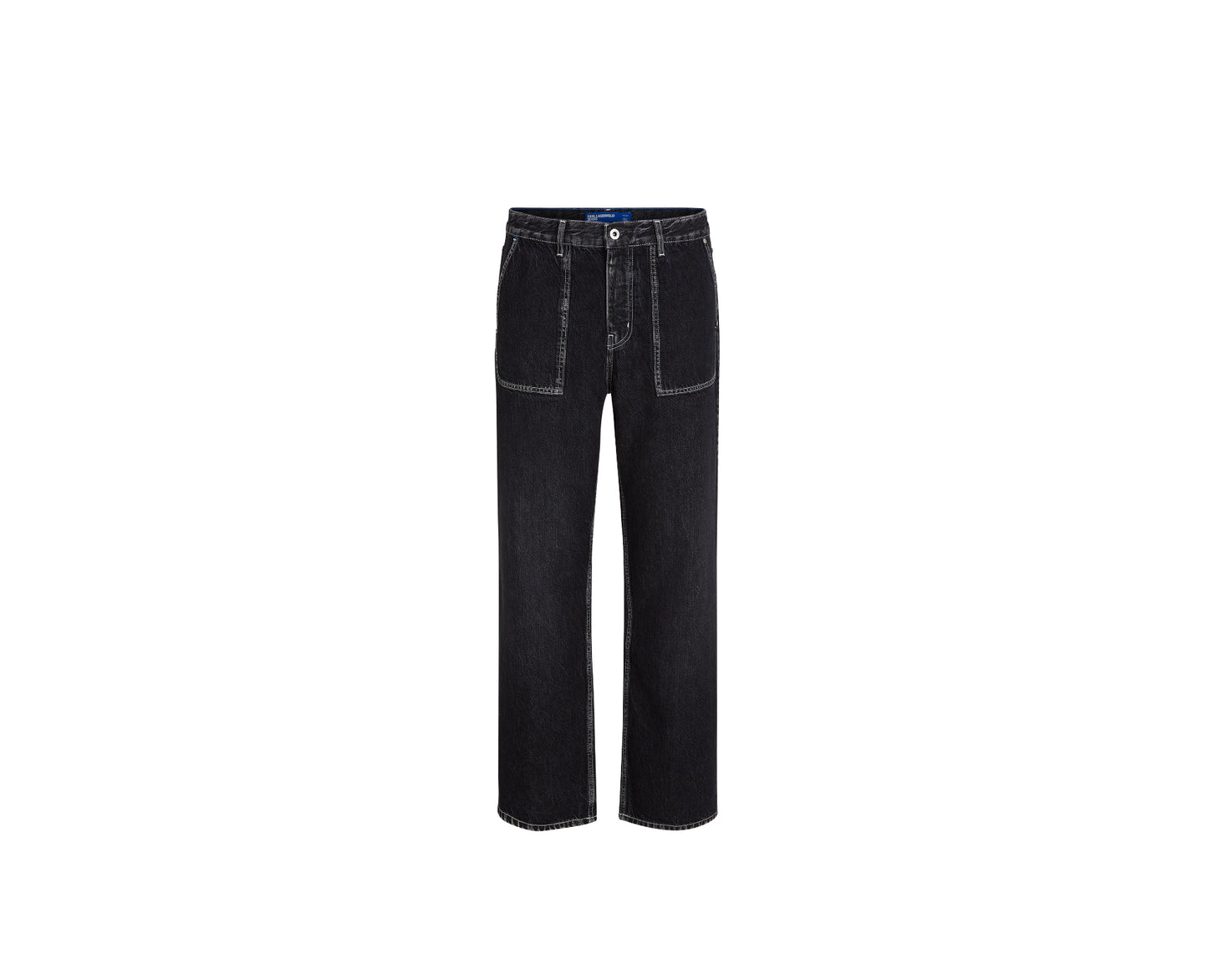 Karl Lagerfeld Jeans
Contrast-stitching mid-rise wide-leg jeans