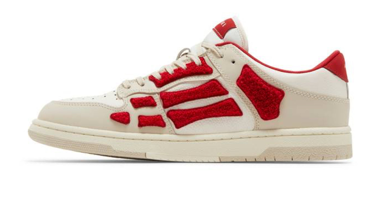 Amiri Skel Top Low 'White Red Chenille'