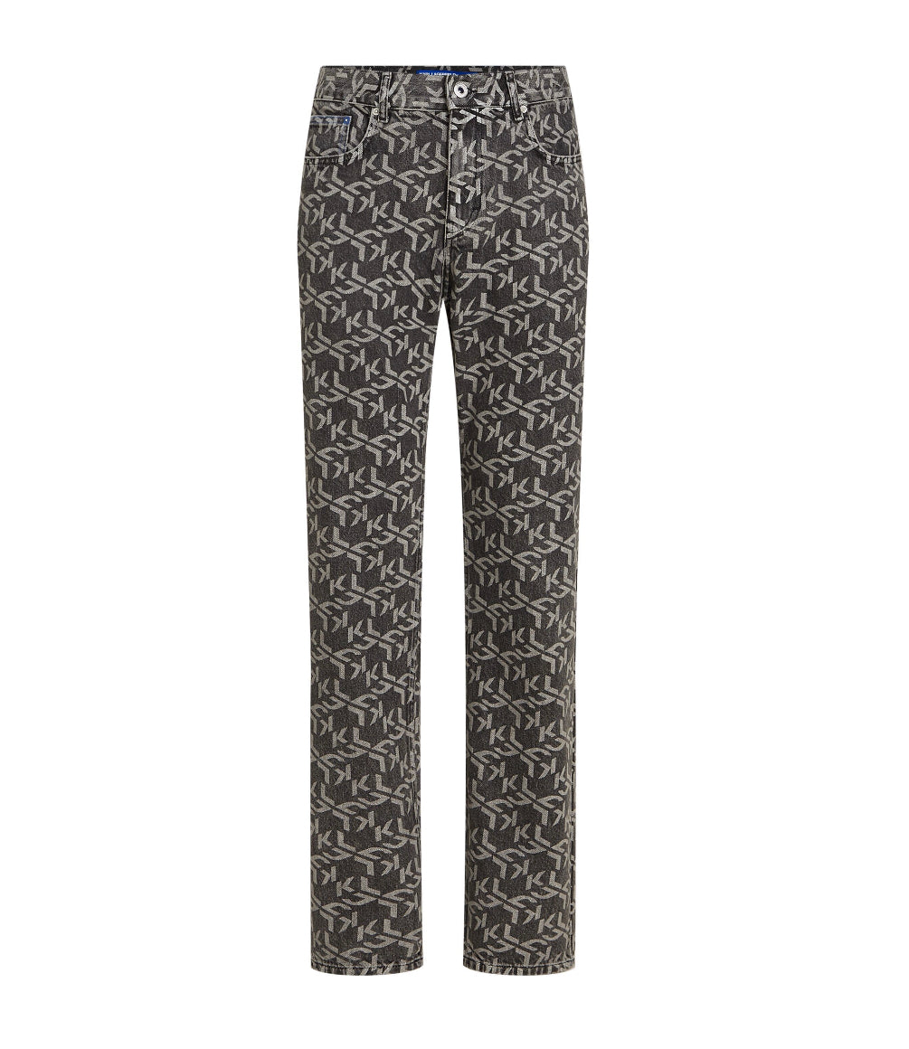 KARL LAGERFELD JEANS MONOGRAM PATTERN ORGANIC COTTON JEANS