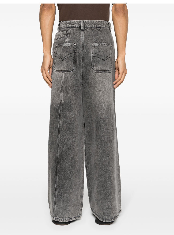 Feng Chen Wang Asymmetric panelled wide-leg jeans