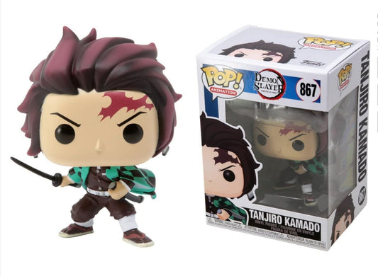 POP Demon Slayer - Tanjiro Kamado Funko Vinyl Figure (Bundled with Compatible Box Protector Case), Multicolor