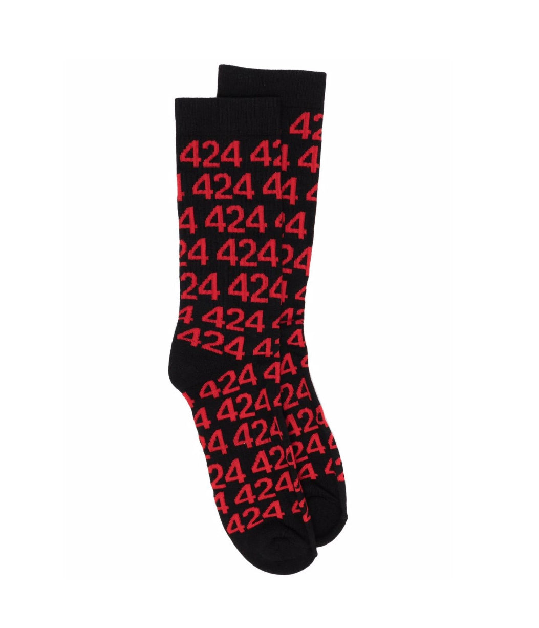 424 all over logo print socks