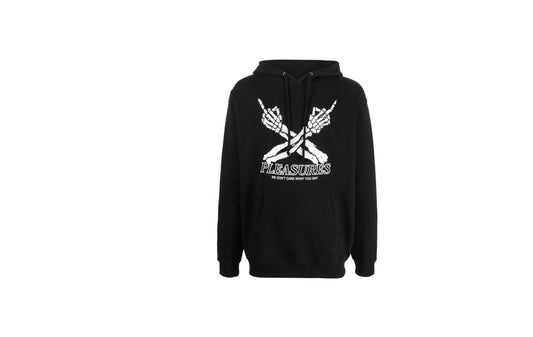 Pleasures logo print cotton-blend hoodie