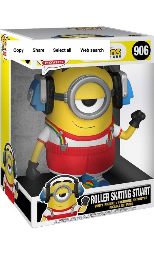 Funko Pop! Movies: Minions 2 - Roller Skating Stuart 10", Multicolor