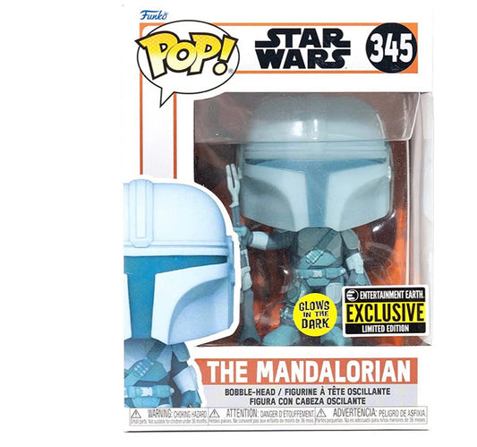 Star Wars: The Mandalorian - Mandalorian (Din Djarrin) Hologram Glow-in-The-Dark Exclusive Funko Pop! Vinyl Figure