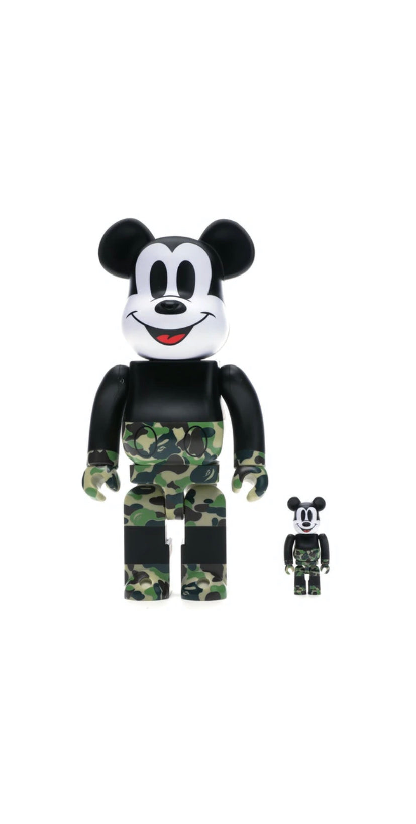 Bearbrick BAPE Mickey Mouse 100% & 400% Set ‘Black/Green Camo’