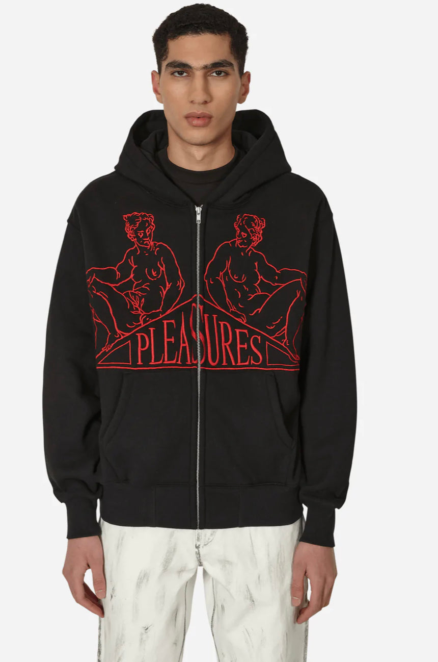 Pleasures squeeze zip up hoodie